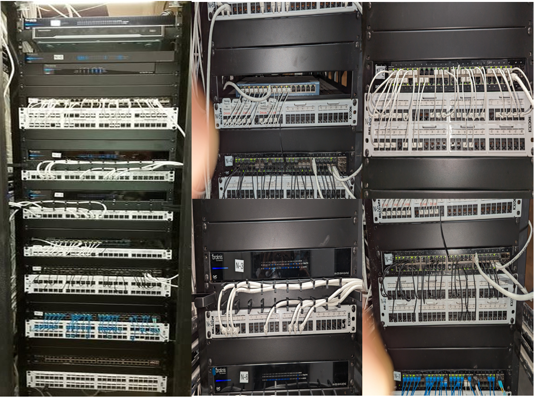 Clean network rack with labelled cables